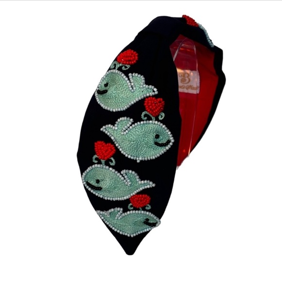 Brooke Shade Accessories - 243. NEW “I Whaley Love you 🐳❤️” Embroidered & Beaded Headband